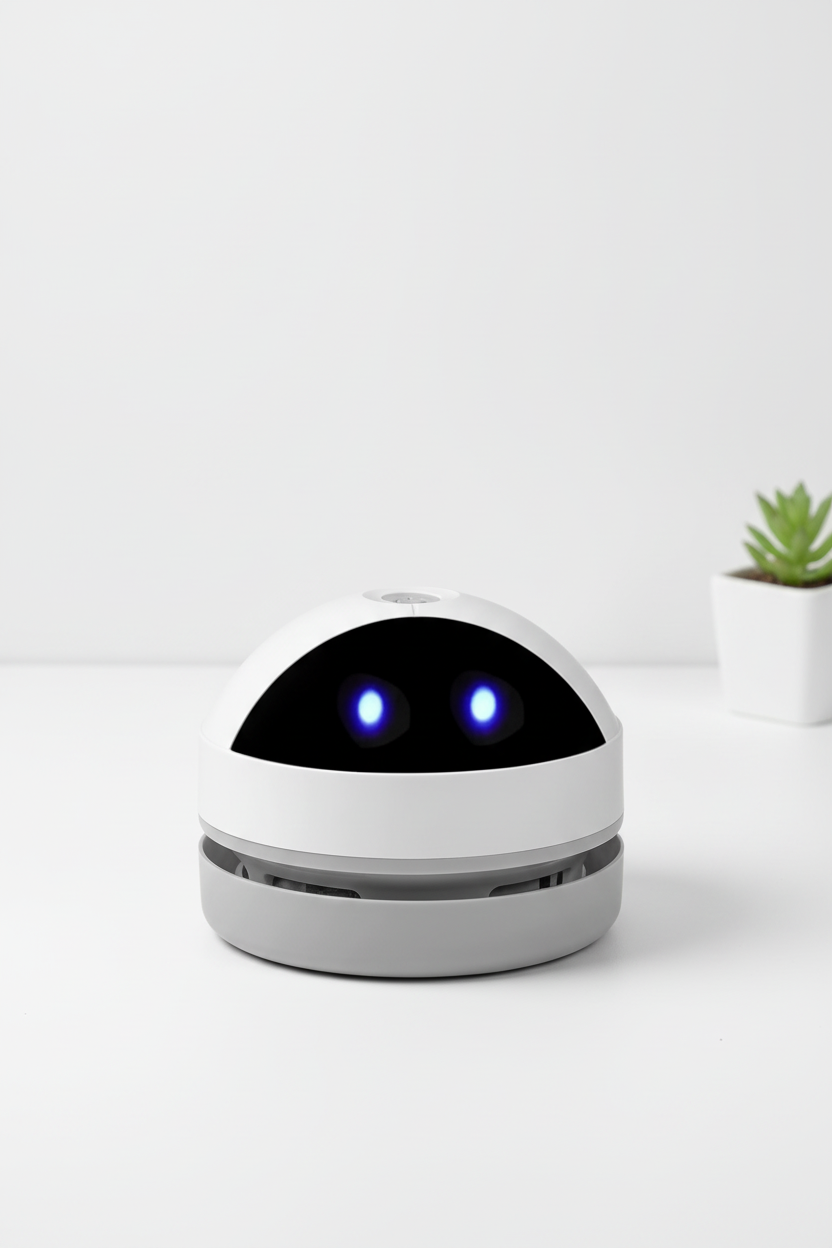 Limpiador con maceta blanca lateral