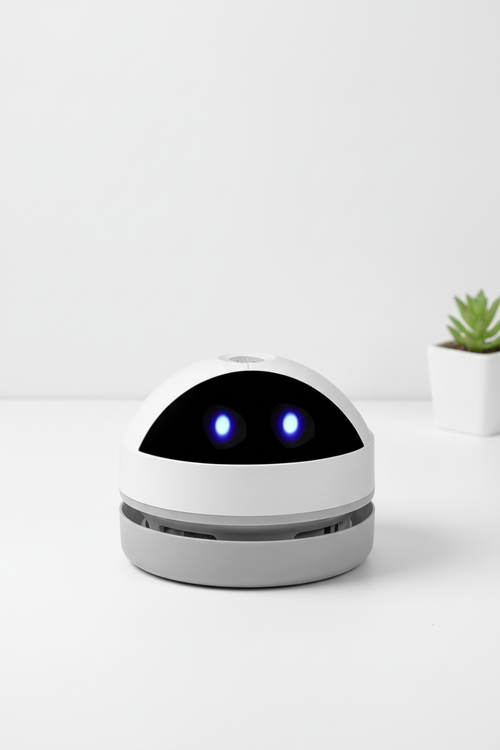 Limpiador con maceta blanca lateral